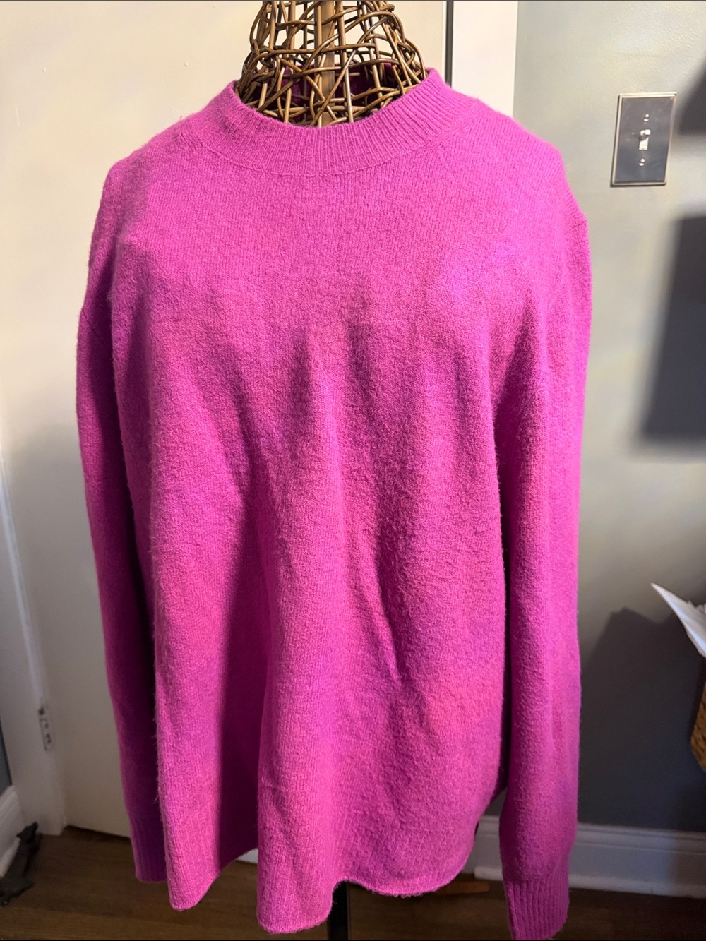 J. Crew Women's Crewneck Sweater in Hot Pink